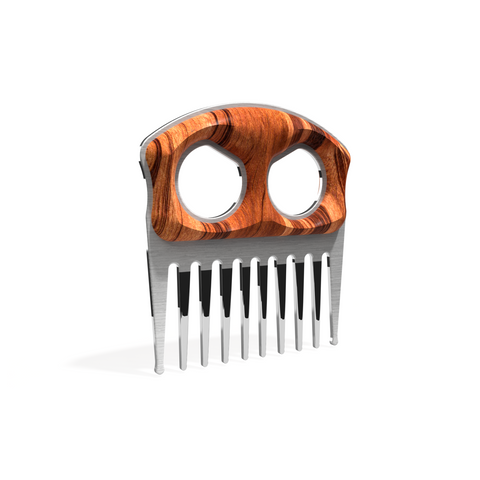 Tiger Wood Stainless Beard Pick  Beard Care